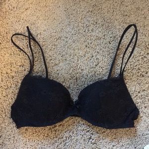 Black lace push up bra